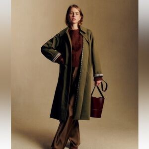 Sézane Clyde coat dark green size 42 (US 10)